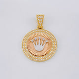 Dije Medalla Corona 7.2g / 3.7cm Tres Oros 18K