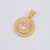 Dije Medalla Corona 7.2g / 3.7cm Tres Oros 18K