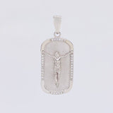 Dije Placa Cristo 6.3g / 4cm Oro Blanco 18K