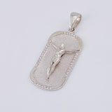 Dije Placa Cristo 6.3g / 4cm Oro Blanco 18K