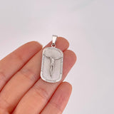 Dije Placa Cristo 6.3g / 4cm Oro Blanco 18K
