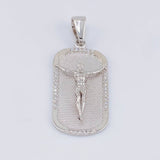 Dije Placa Cristo 6.3g / 4cm Oro Blanco 18K