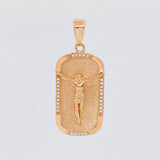 Dije Placa Cristo 5.6g / 4cm Oro Rosa 18K
