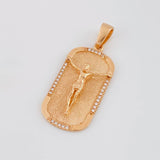 Dije Placa Cristo 5.6g / 4cm Oro Rosa 18K