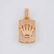 Dije Placa Rectangular Corona 4.8g / 2.8cm Oro Rosa 18K