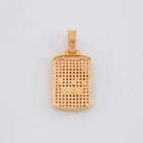 Dije Placa Rectangular Corona 4.8g / 2.8cm Oro Rosa 18K