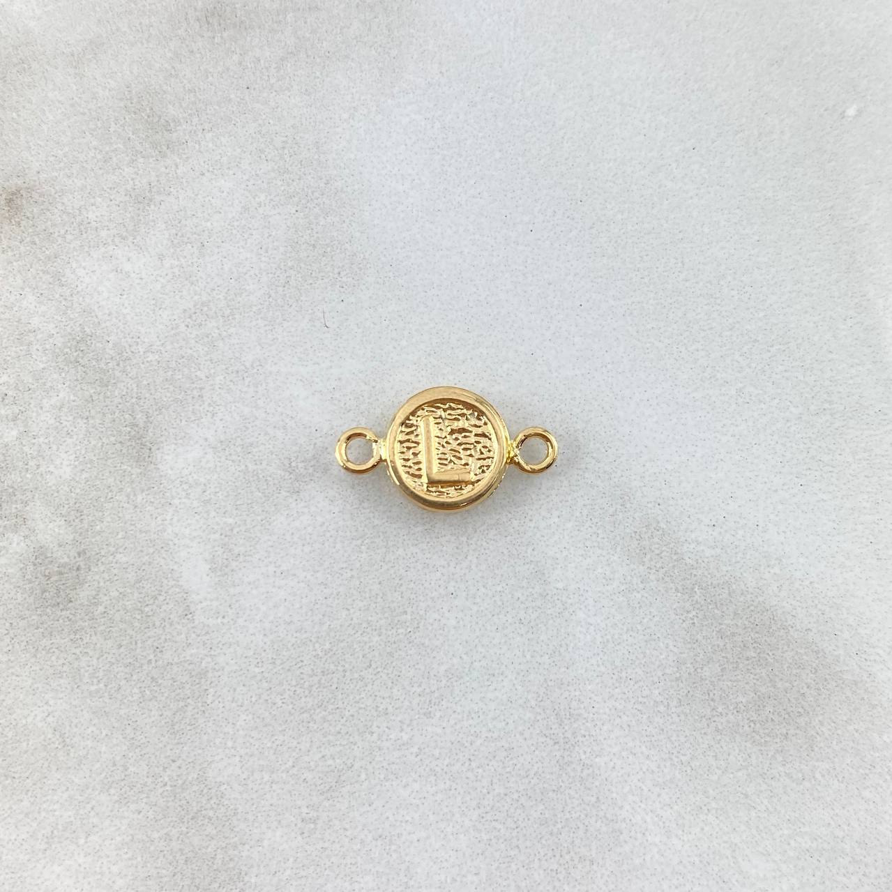 Herraje Letra L 0.35gr / 1.4cm / Circular Oro Amarillo ©