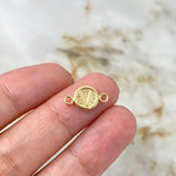 Herraje Letra V Mate 0.4gr / 1.4cm-Circular Oro Amarillo 18K *