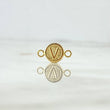 Herraje Letra V Mate 0.4gr / 1.4cm-Circular Oro Amarillo 18K *