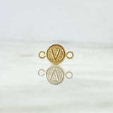 Herraje Letra V Mate 0.4gr / 1.4cm-Circular Oro Amarillo 18K *