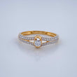Anillo Churumbela Doble Carril Diamantes 1.75gr / T6 3/4 / Dos Oros Amarillo Blanco 18K %