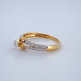Anillo Churumbela Doble Carril Diamantes 1.75gr / T6 3/4 / Dos Oros Amarillo Blanco 18K %