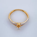 Anillo Churumbela Doble Carril Diamantes 1.75gr / T6 3/4 / Dos Oros Amarillo Blanco 18K %
