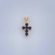 Dije Cruz Zafiros 0.5gr / 1.5cm / Oro Amarillo 18K %
