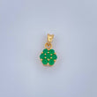 Dije Flor Esmeraldas 0.95gr / 1.4cm / Oro Amarillo 18K %