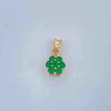Dije Flor Esmeraldas 0.95gr / 1.4cm / Oro Amarillo 18K %