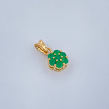 Dije Flor Esmeraldas 0.95gr / 1.4cm / Oro Amarillo 18K %