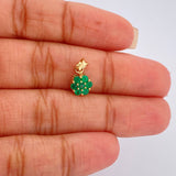 Dije Flor Esmeraldas 0.95gr / 1.4cm / Oro Amarillo 18K %