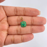 Dije Cuadro Esmeraldas 1.1gr / 1.8cm / Oro Amarillo 18K %