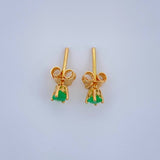 Topos Cuatro Garras Esmeraldas 0.8gr / 3.2mm Oro Amarillo 18K %