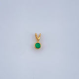 Dije Circulo Esmeralda 0.3gr / 0.8cm / Oro Amarillo 18K %
