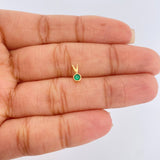 Dije Circulo Esmeralda 0.3gr / 0.8cm / Oro Amarillo 18K %