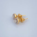 Topos Halo Diamantes 1.9gr / 6.8mm Oro Amarillo 18K %