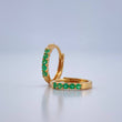 Candongas Carril Esmeraldas 1.05gr / 1.1cm / Oro Amarillo 18K %