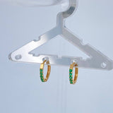 Candongas Carril Esmeraldas 1.05gr / 1.1cm / Oro Amarillo 18K %