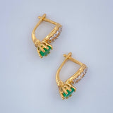 Candongas Circulo Lazo Esmeraldas 1.8gr / 1.3cm / Oro Amarillo 18K %