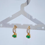 Candongas Circulo Lazo Esmeraldas 1.8gr / 1.3cm / Oro Amarillo 18K %