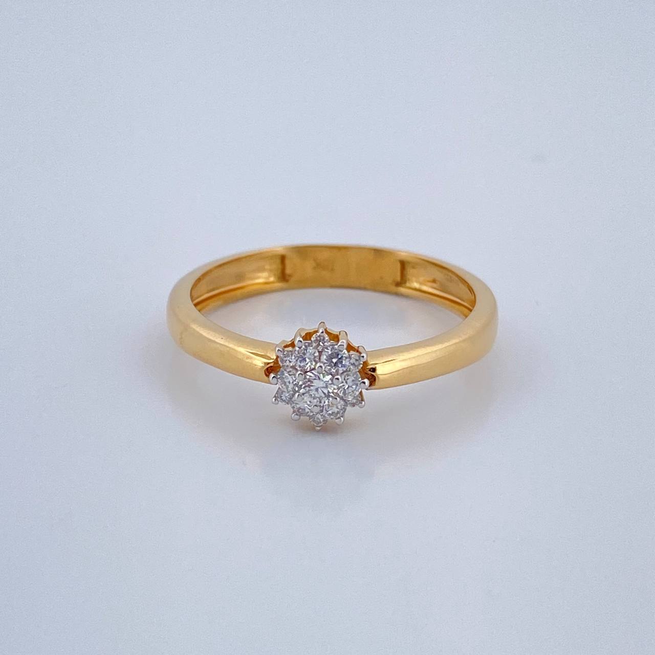 Anillo Copo De Nieve Diamantes 2.25gr / T7 1/2 / Dos Oros Amarillo Blanco 18K %