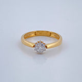 Anillo Copo De Nieve Diamantes 2.25gr / T7 1/2 / Dos Oros Amarillo Blanco 18K %