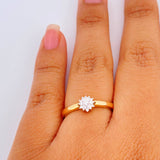 Anillo Copo De Nieve Diamantes 2.25gr / T7 1/2 / Dos Oros Amarillo Blanco 18K %