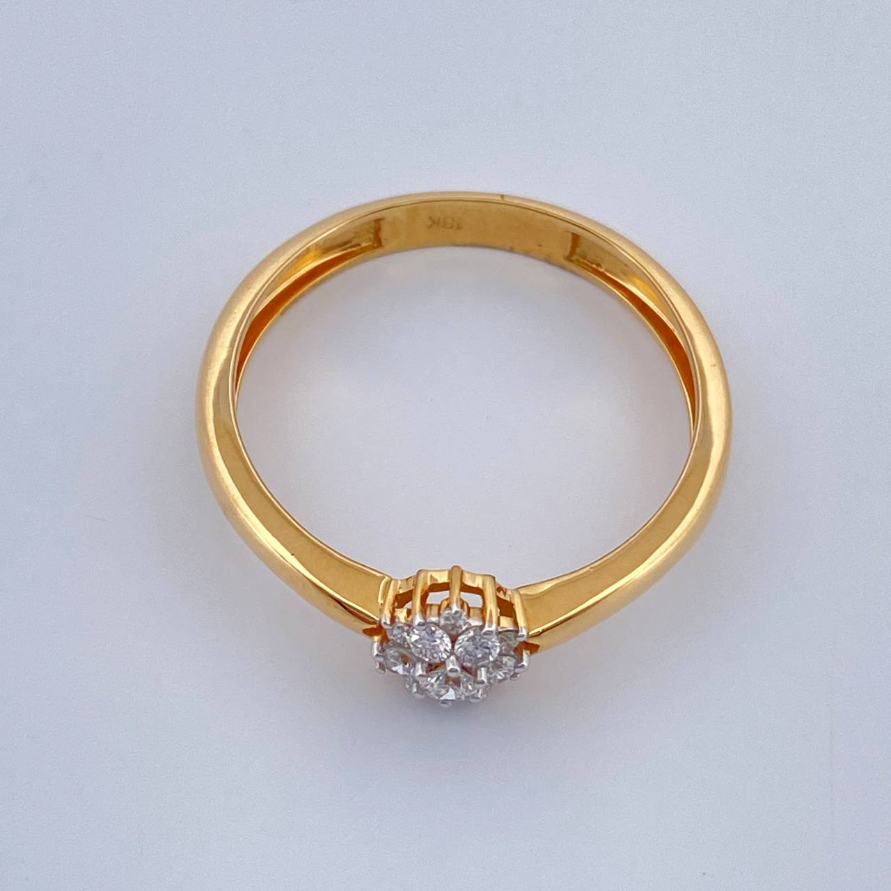 Anillo Copo De Nieve Diamantes 2.25gr / T7 1/2 / Dos Oros Amarillo Blanco 18K %