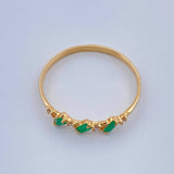 Anillo Bague Diamantes Esmeraldas 1gr / T6 1/2 / Oro Amarillo 18K %
