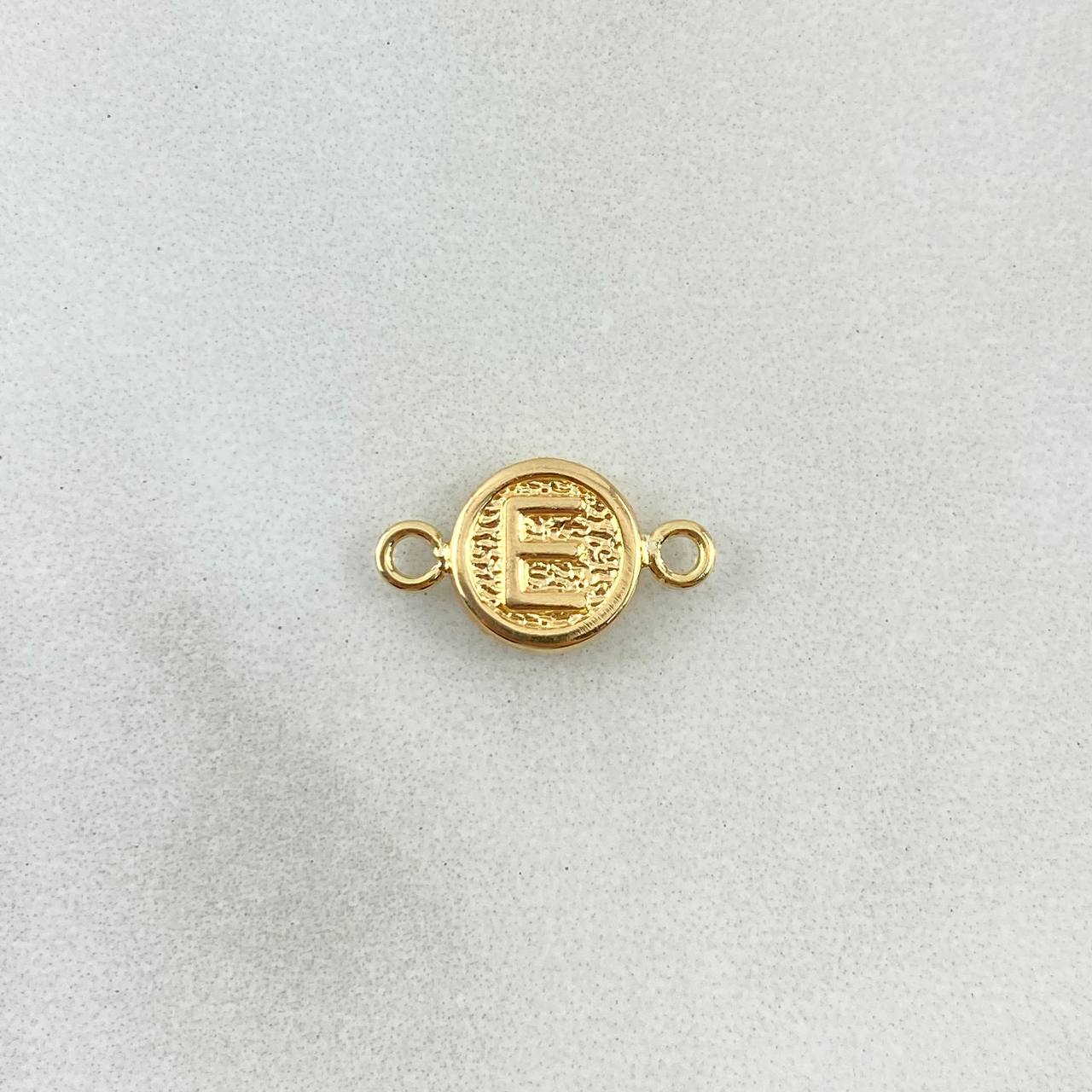 Herraje Letra E 0.35gr / 1.4cm / Circular Oro Amarillo ©