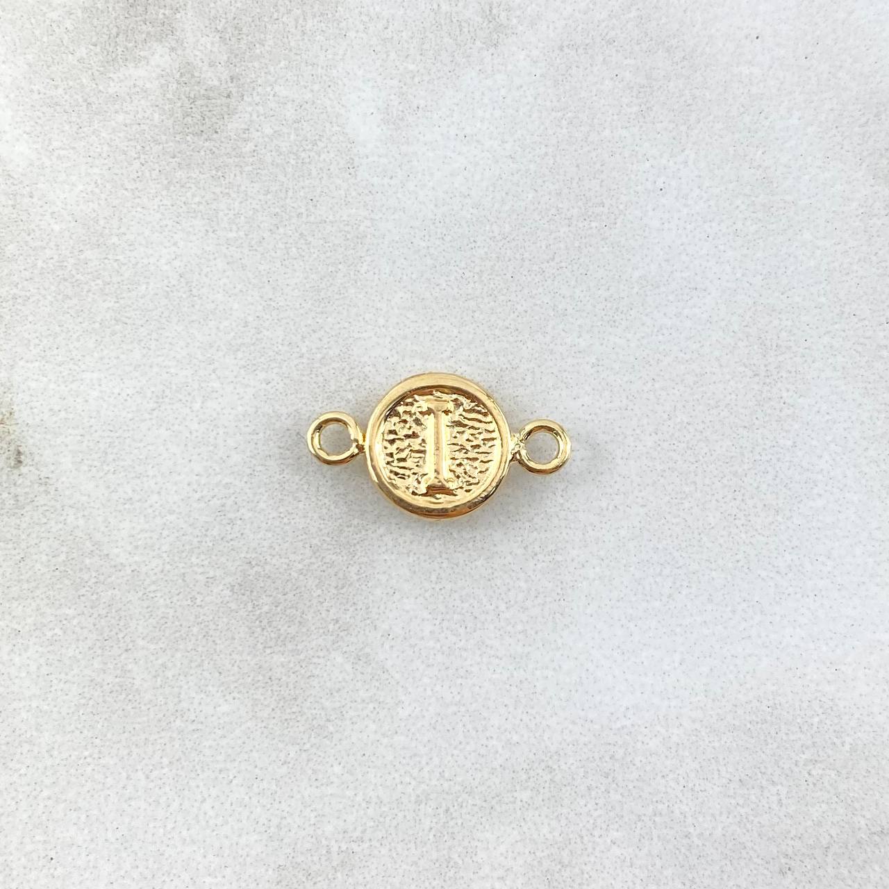 Herraje Letra I 0.35gr / 1.4cm / Circular Oro Amarillo