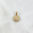 Dije Corazón 1.45gr / 1.6cm / Circones Blancos Oro Amarillo