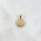 Dije Corazón 1.45gr / 1.6cm / Circones Blancos Oro Amarillo