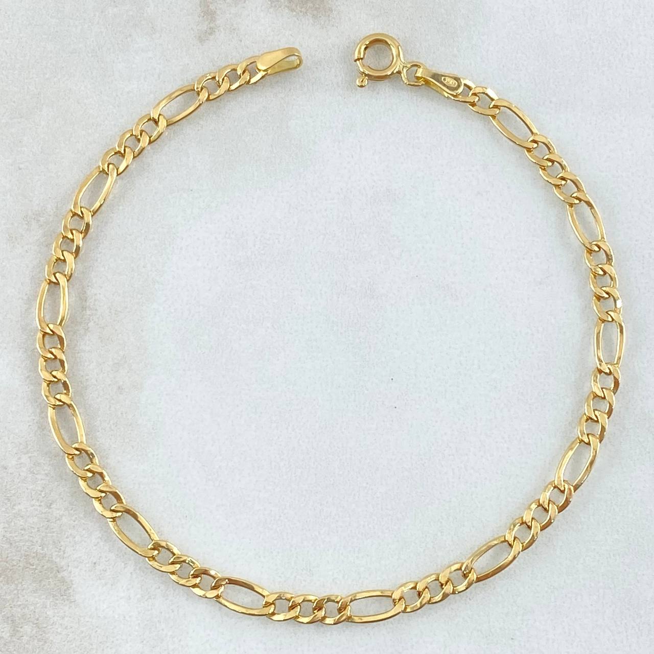 Pulso Figaro 1.6gr / 19cm / 3.4mm Oro Amarillo +1 18K