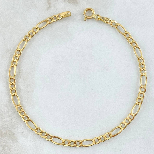 Pulso Figaro 1.6gr / 19cm / 3.4mm Oro Amarillo +1 18K