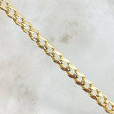 Pulso Cubano 11.6gr / 22cm / 7mm Broche Cajón Circones Blancos Oro Amarillo +0 18K