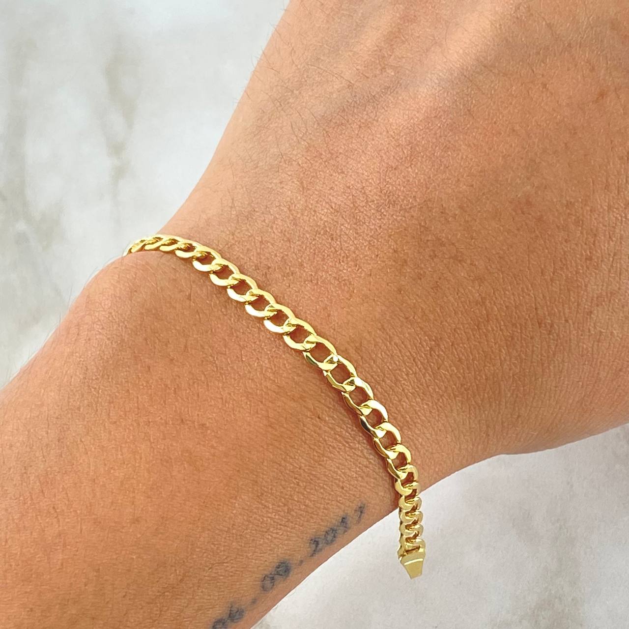 Pulso Cubano 3.05gr / 20cm / 3.8mm Oro Amarillo +0 18K