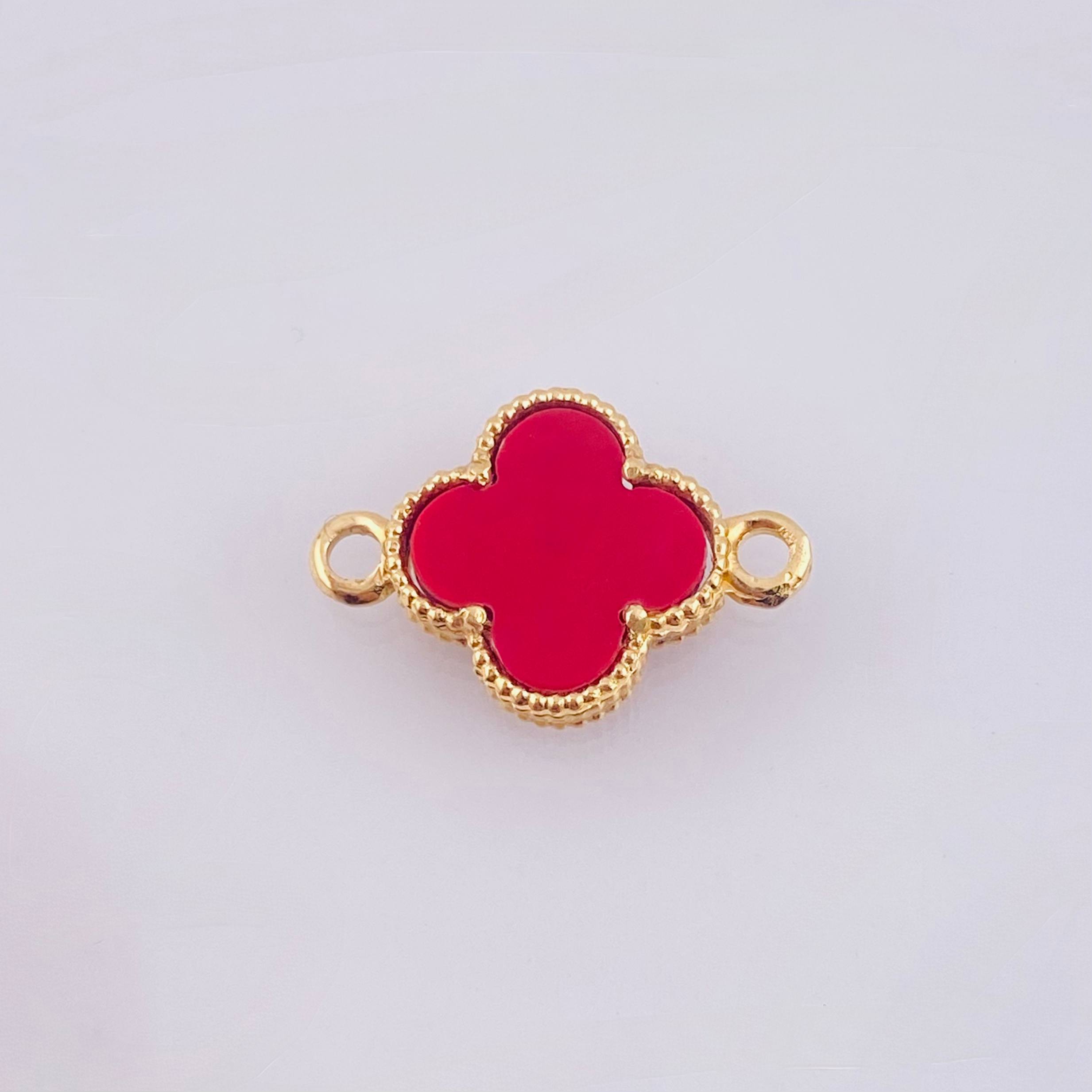 Herraje Trebol VCyA Rojo 0.9gr / 1.5cm / Oro Amarillo Nac.Esp. 18K ©
