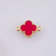 Herraje Trebol VCyA Rojo 0.9gr / 1.5cm / Oro Amarillo Nac.Esp. 18K ©