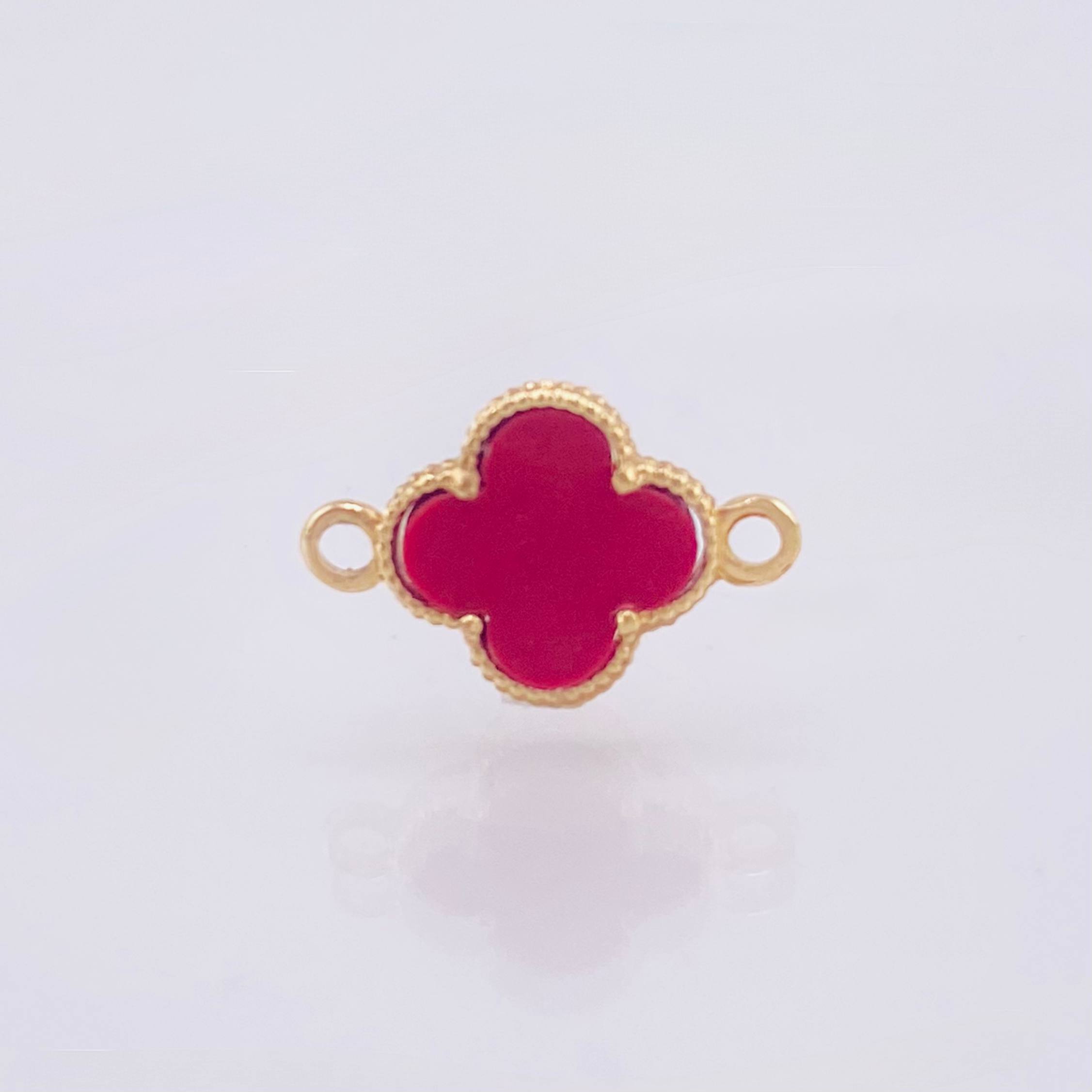 Herraje Trebol VCyA Rojo 0.9gr / 1.5cm / Oro Amarillo Nac.Esp. 18K ©
