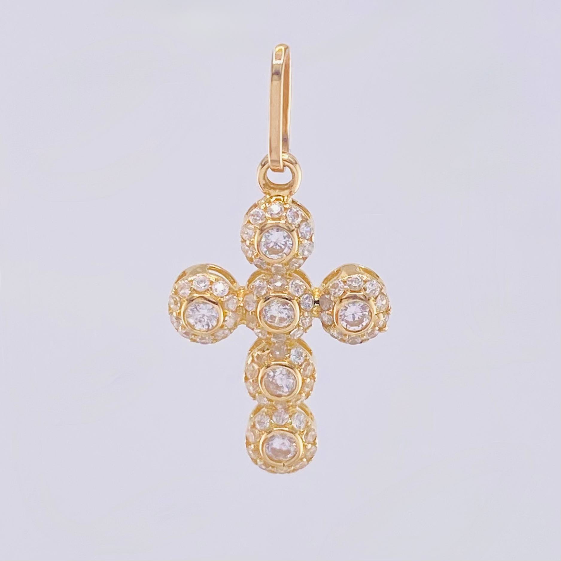 Dije Cruz Tupida 1.5gr / 2.5cm / Oro Amarillo 18K ©