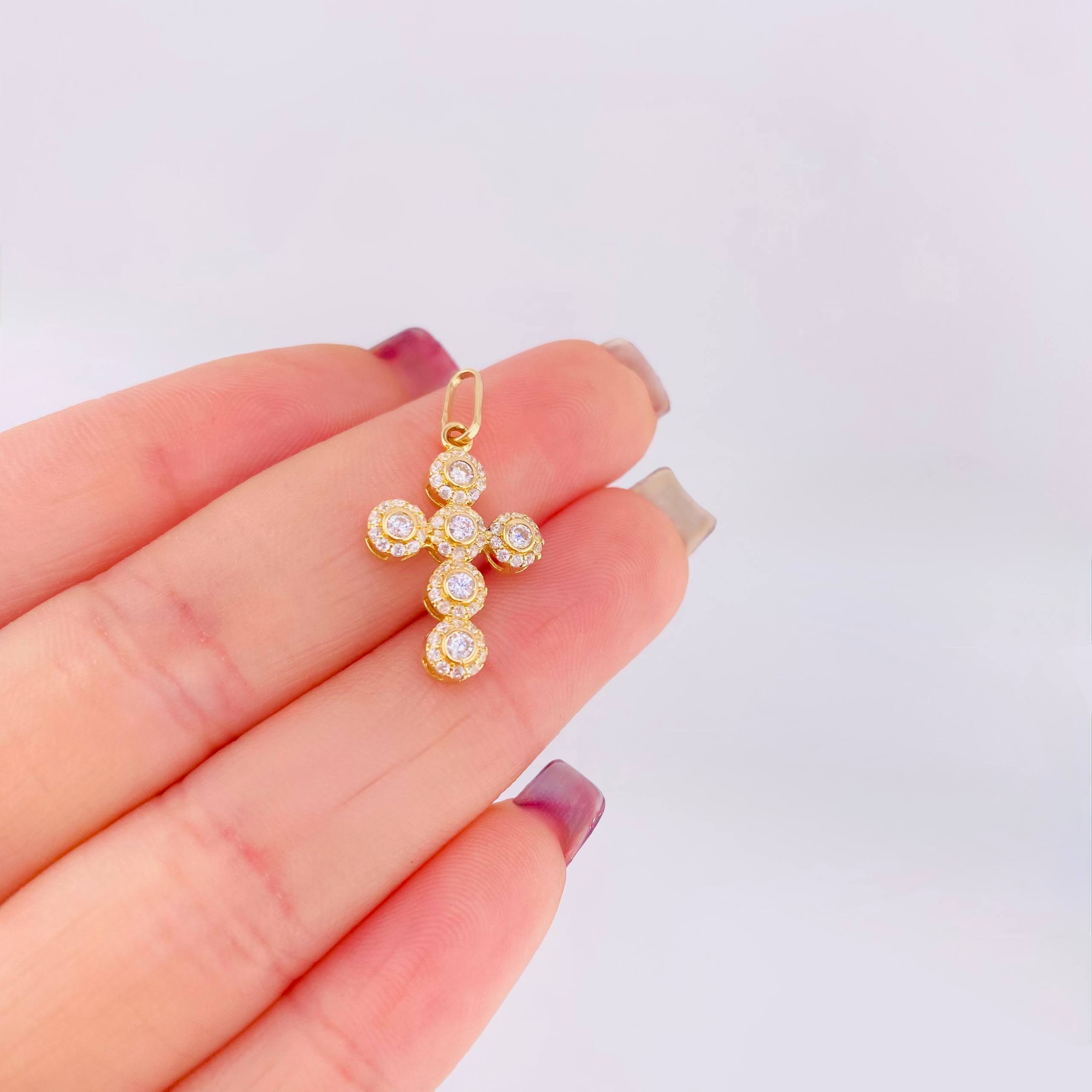 Dije Cruz Tupida 1.5gr / 2.5cm / Oro Amarillo 18K ©