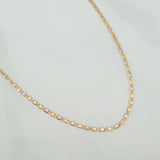 Cadena Escalera Plana 1.75gr / 45.4cm / 1.51mm Dos Oros Amarillo Blanco +3 18K $